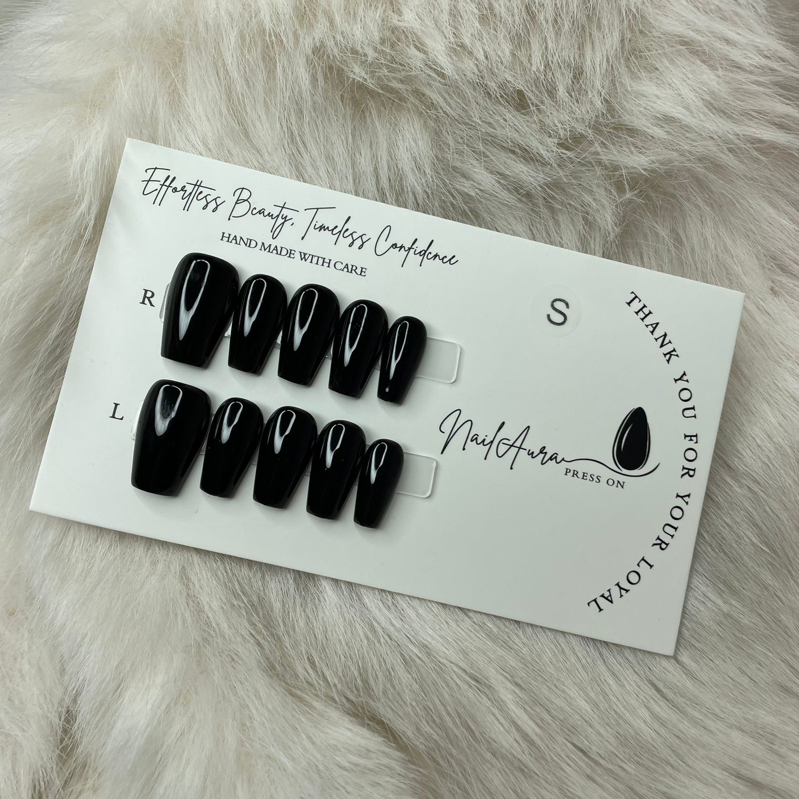 💗Glossy Black Press-On Nails