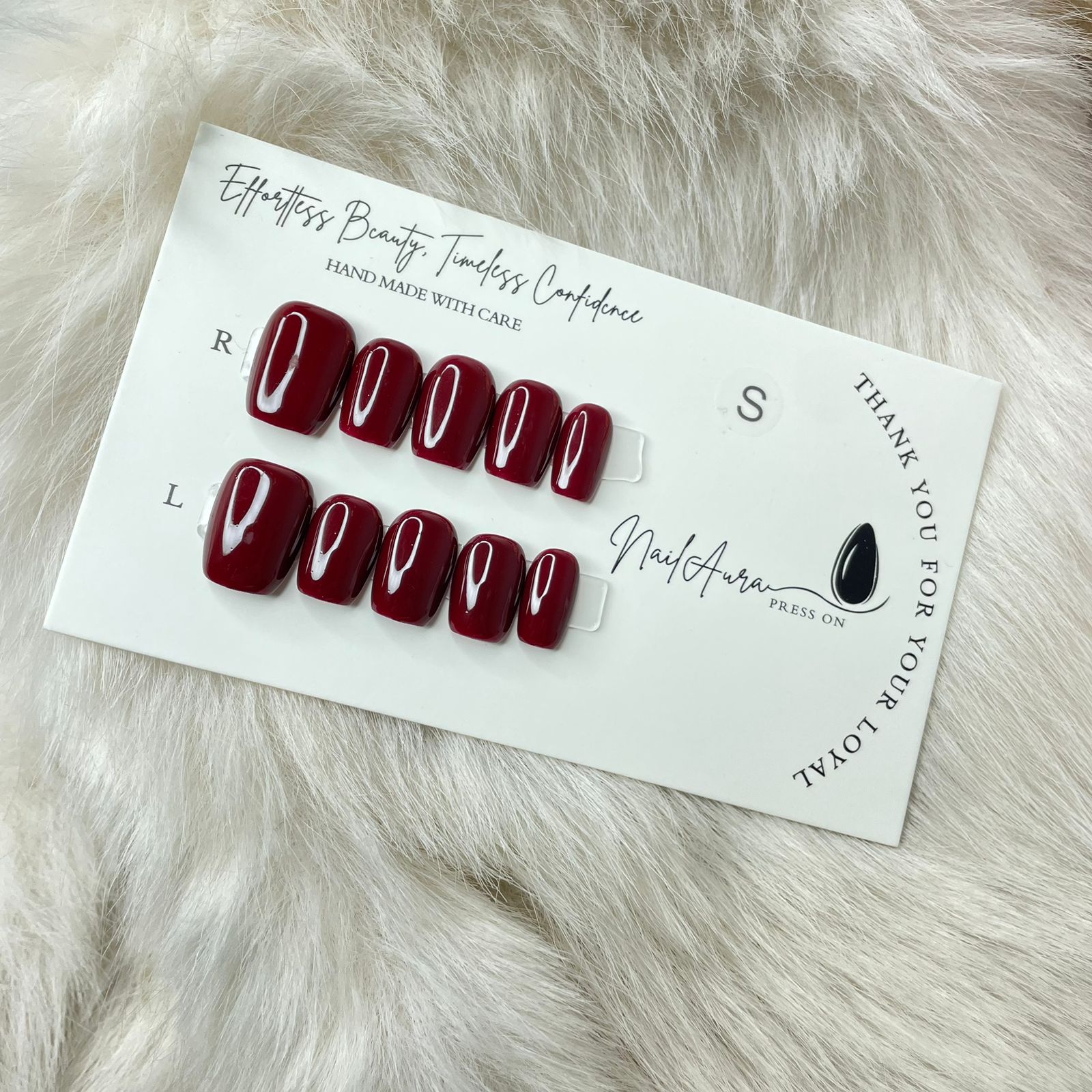 💗Glossy Wine Red Press-On Nails