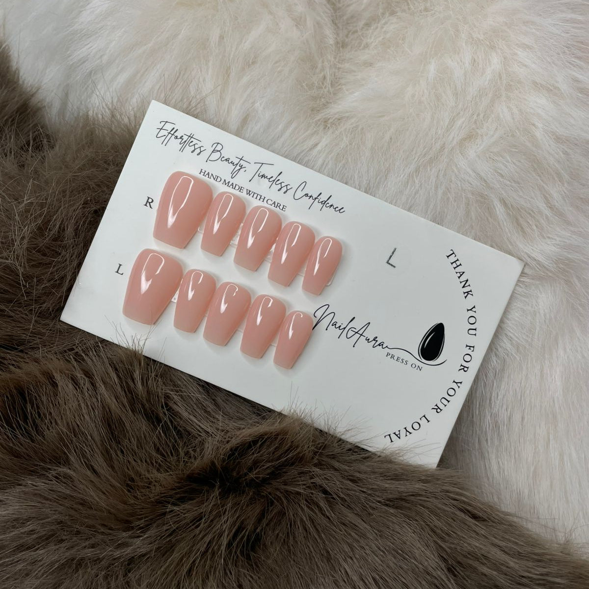 💗Nude Elegance – Coffin & Oval Press On Nails.