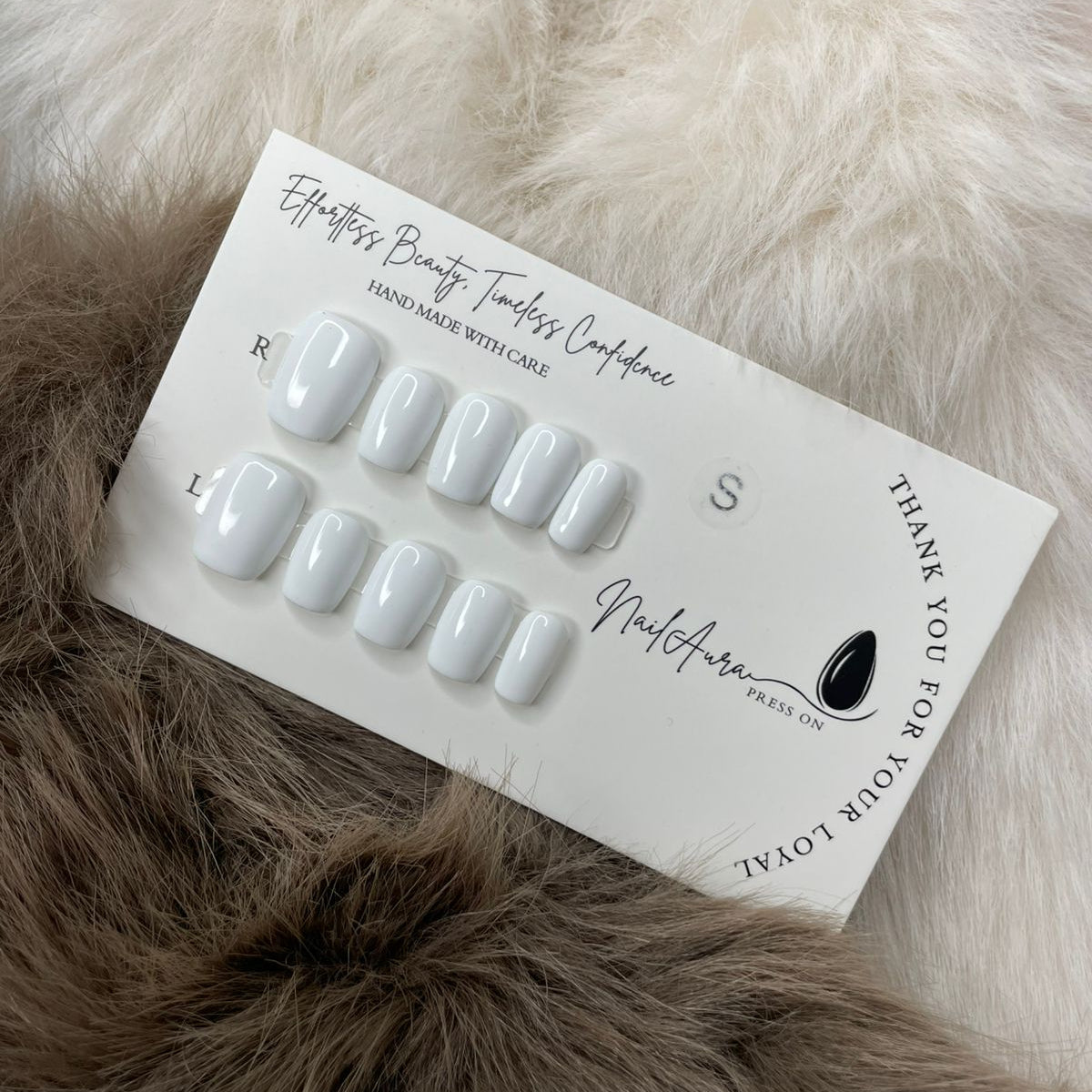 💗Square Short and Oval Classic Pure White.