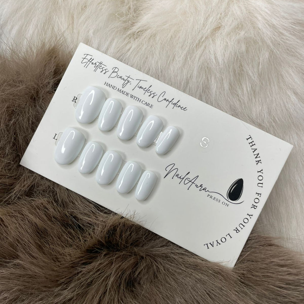 💗Square Short and Oval Classic Pure White.