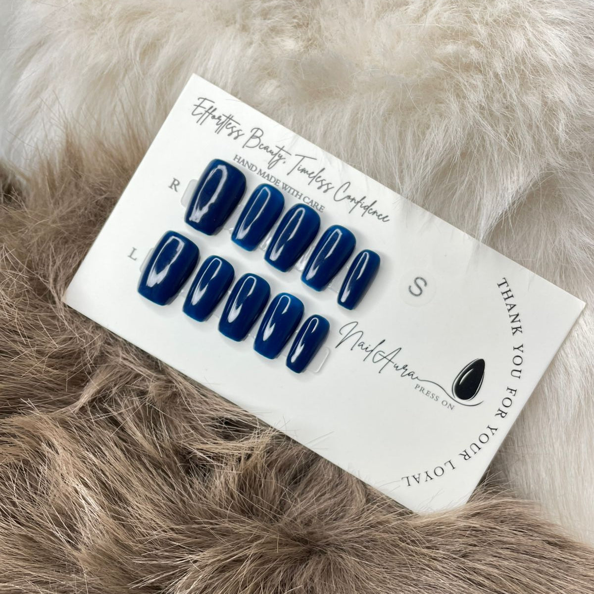 💗Square Medium Midnight Blue Gloss.