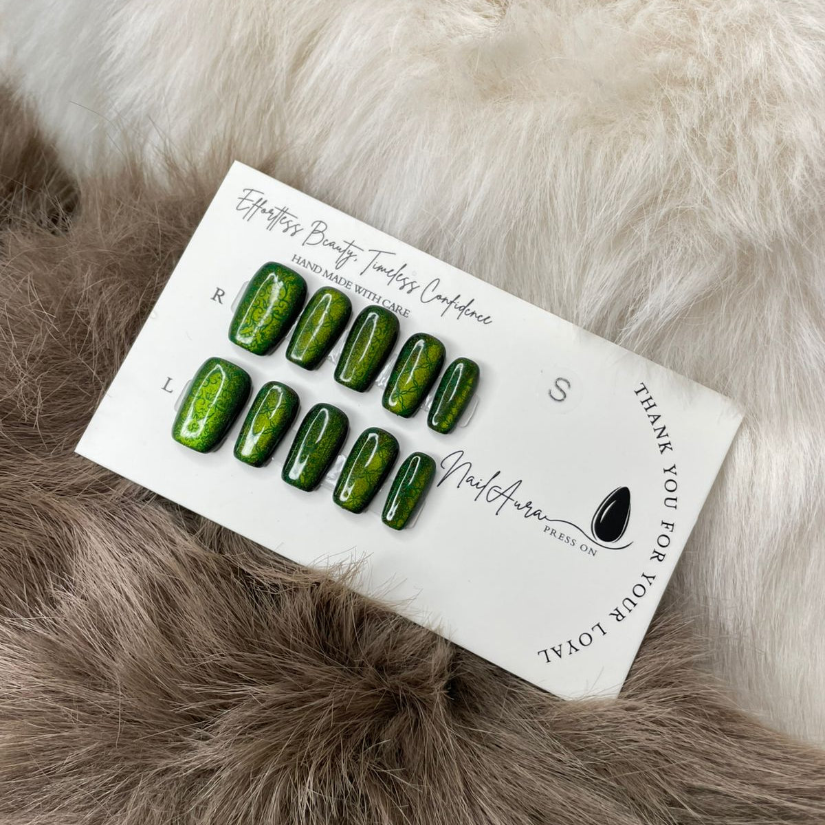 💗Square Medium Green Chrome Magic.