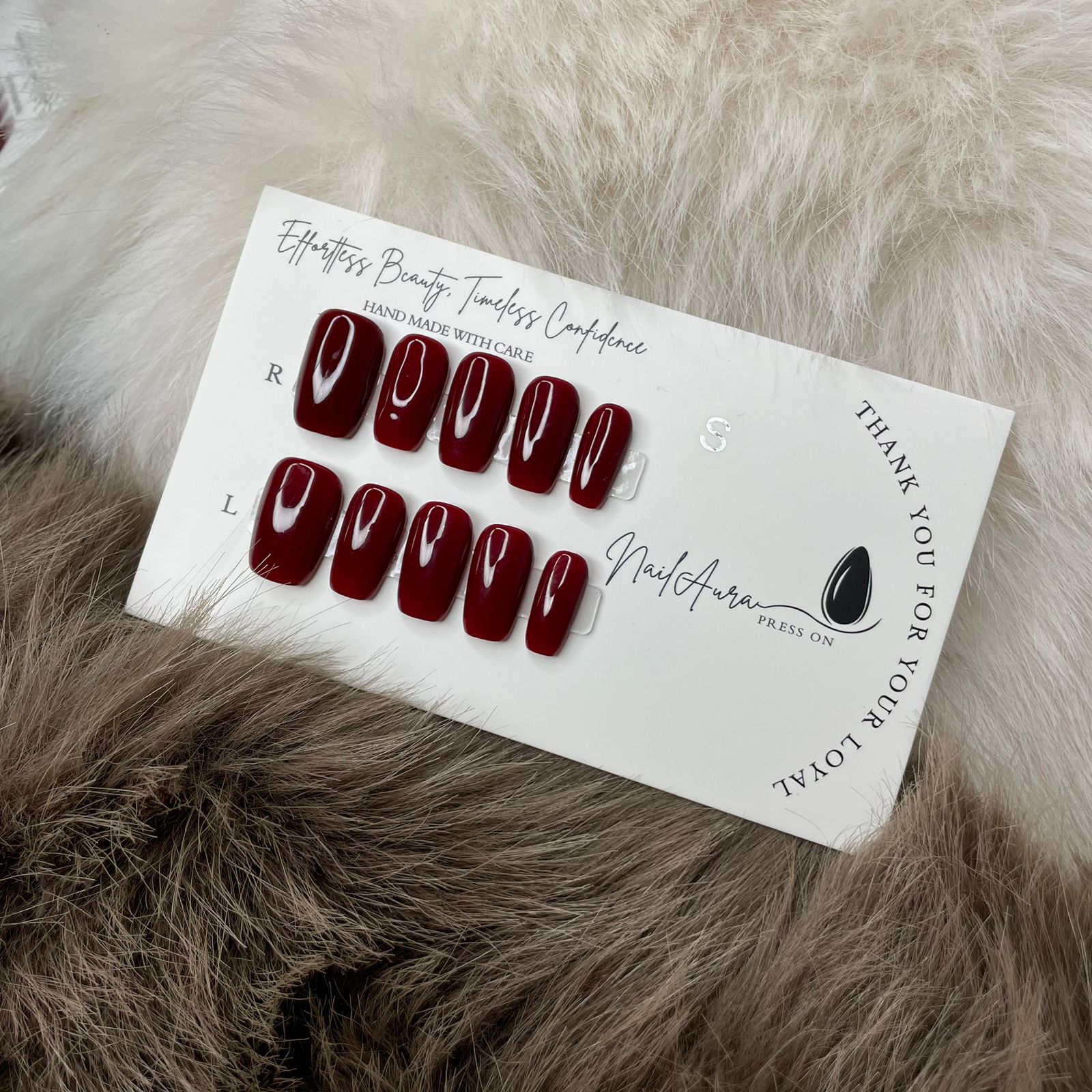 💗Square Medium Classic Wine Red.