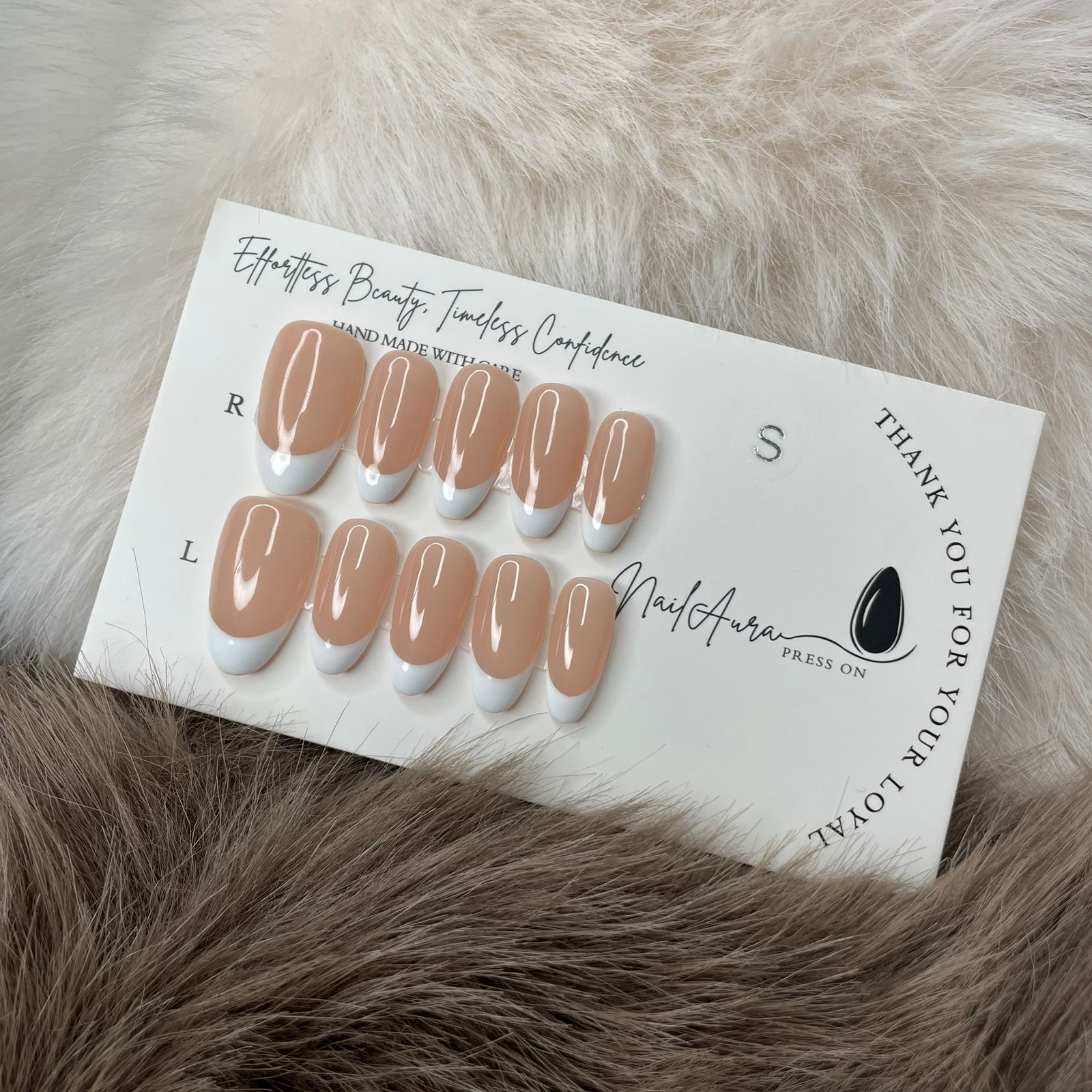 💗  Pretty Almond • Classic White French 🤍